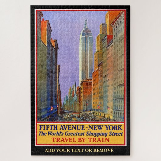 Vintage Reiseplakatansicht Fifth Avenue New York, Puzzle (Vertikal)