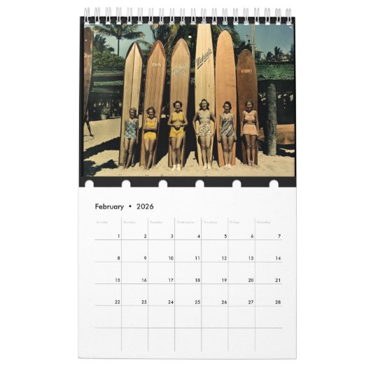 Vintage Reiseplakate Kalender (Feb 2026)