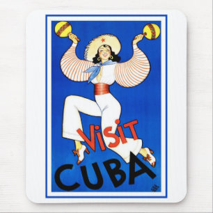 Vintage-Reiseposter, Besuchen Sie Havanna Kuba, Ma Mousepad