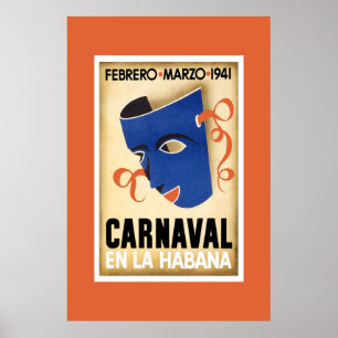 Vintage-Reiseposter Carnaval Kuba In Havanna Poster
