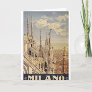 Vintage Reiseposter der Kathedrale in Mailand, Ita Karte