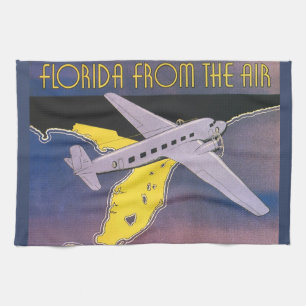 Vintage-Reiseposter, Florida aus der Luft Flugzeug Geschirrtuch