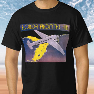 Vintage-Reiseposter, Florida aus der Luft Flugzeug T-Shirt