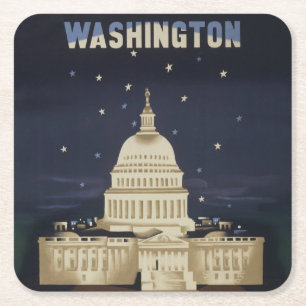 Vintage Reiseposter für American Airlines Rechteckiger Pappuntersetzer