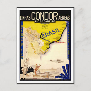 Vintage-Reiseposter für Brasilien Postkarte