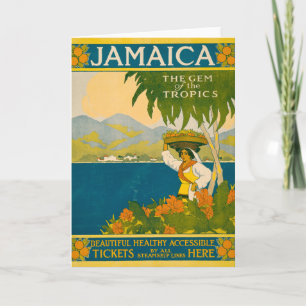Vintage-Reiseposter für Jamaika Karte