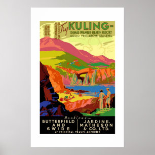 Vintage Reiseposter Kuling China Poster