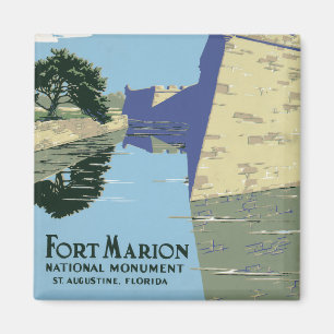 Vintage-Reiseposter mit Fort Marion Magnet
