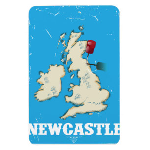 Vintage-Reiseposter Newcastle Wales Magnet