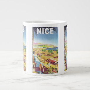 Vintage-Reiseposter, Nizza, Frankreich Französisch Jumbo-Tasse
