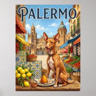 Vintage-Reiseposter Palermo Sizilien Hund Aranci Poster