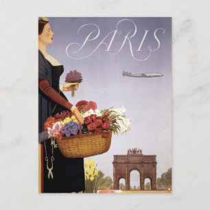 Vintage-Reiseposter, Paris via Constellation Postkarte