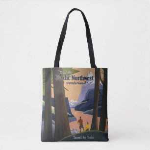 Vintage Reiseposter Pazifischer Nordwesten 1925 Zu Tasche