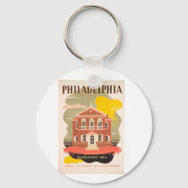 Vintage Reiseposter philadelphia Schlüsselanhänger