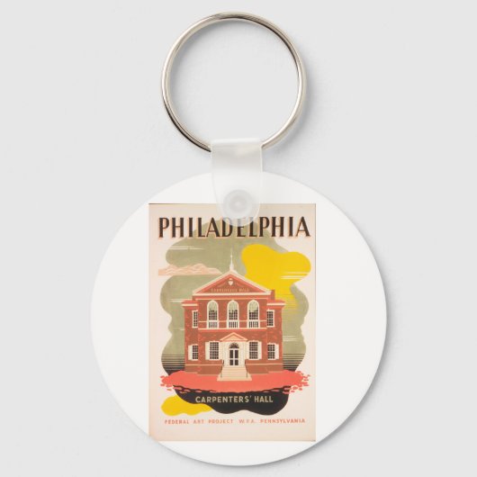 Vintage Reiseposter philadelphia Schlüsselanhänger (Vorderseite)