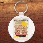 Vintage Reiseposter philadelphia Schlüsselanhänger (Vorderseite)