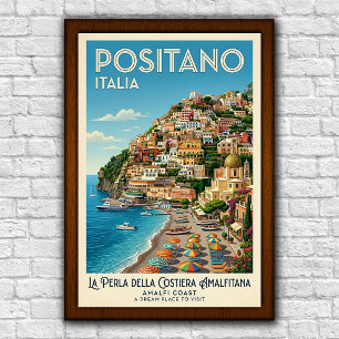 Vintage Reiseposter Positano, Italien 1960er Jahre Poster