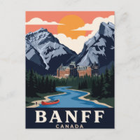 Vintage-Reisepostkarte Banff Kanada