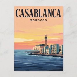 Vintage-Reisepostkarte | Casablanca, Marokko Postkarte