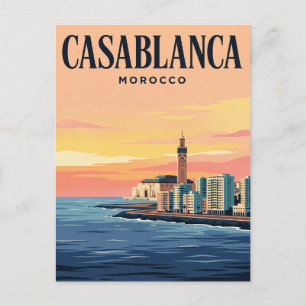 Vintage-Reisepostkarte Casablanca, Marokko Postkarte
