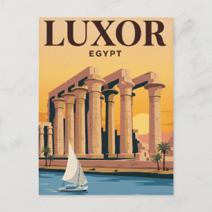 Vintage-Reisepostkarte Luxor, Ägypten Postkarte