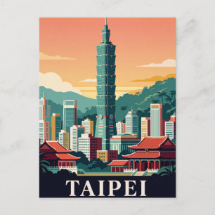 Vintage-Reisepostkarte TAIPEI Postkarte
