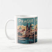 Vintage Reiseprague tschechische Geschenke, Boote Kaffeetasse (Links)