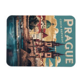 Vintage Reiseprague tschechische Geschenke, Boote Magnet (Horizontal)