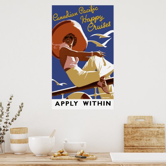 Vintage Reiseroute für Kanada Poster (Küche)