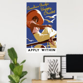 Vintage Reiseroute für Kanada Poster (Heimbüro)