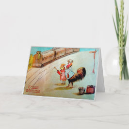 Vintage Reiseroute Ostergrußkarte Feiertagskarte