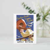 Vintage Reiseroute Postkarte (Stehend Vorderseite)