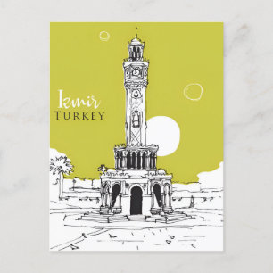 Vintage Reisestadt Izmir Türkei Ephesus Akropolis Postkarte