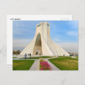 Vintage Reisestadt Teheran, Iran Retro-Urlaub Postkarte (Vorne/Hinten)