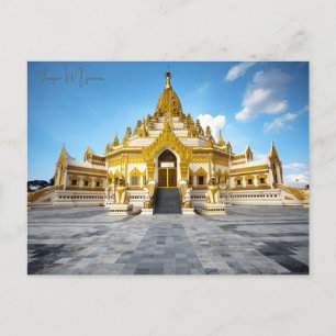 Vintage Reisestadt Yangon Myanmar Buddhismus Altar Postkarte