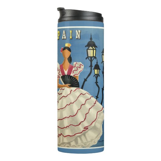 Vintage Reisetrommel SPANIENS Thermosbecher (Nach rechts gedreht)