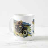Vintage Reiseverkehr, Racing Motorrad Kaffeetasse (Vorderseite Links)