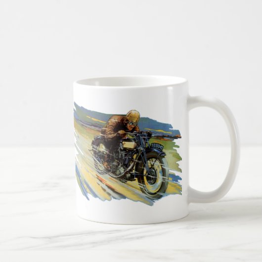 Vintage Reiseverkehr, Racing Motorrad Kaffeetasse (Rechts)