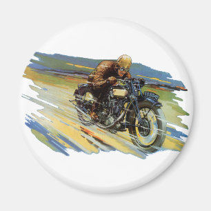 Vintage Reiseverkehr, Racing Motorrad Magnet