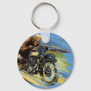 Vintage-Reiseverkehr, Rennmotorrad Schlüsselanhänger