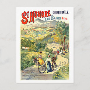 Vintage-Reisewerbeposter für Saint-Honoré-les-Bain Postkarte