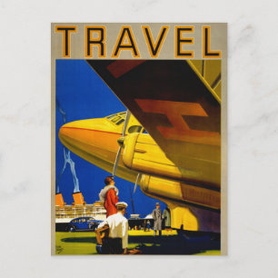 Vintage-Reisewerbeposter restauriert Postkarte