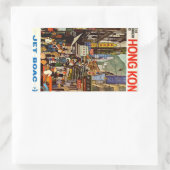 Vintage Reisewerbung für Hong Kong Airlines Rechteckiger Aufkleber (Tasche)