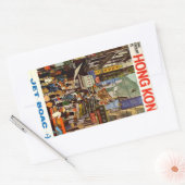 Vintage Reisewerbung für Hong Kong Airlines Rechteckiger Aufkleber (Umschlag)