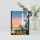 Vintage Reisewerbung in Paris Postkarte (Stehend Vorderseite)