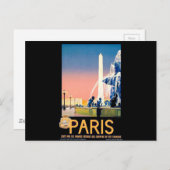 Vintage Reisewerbung in Paris Postkarte (Vorne/Hinten)