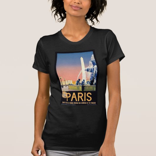 Vintage Reisewerbung in Paris T-Shirt (Vorderseite)