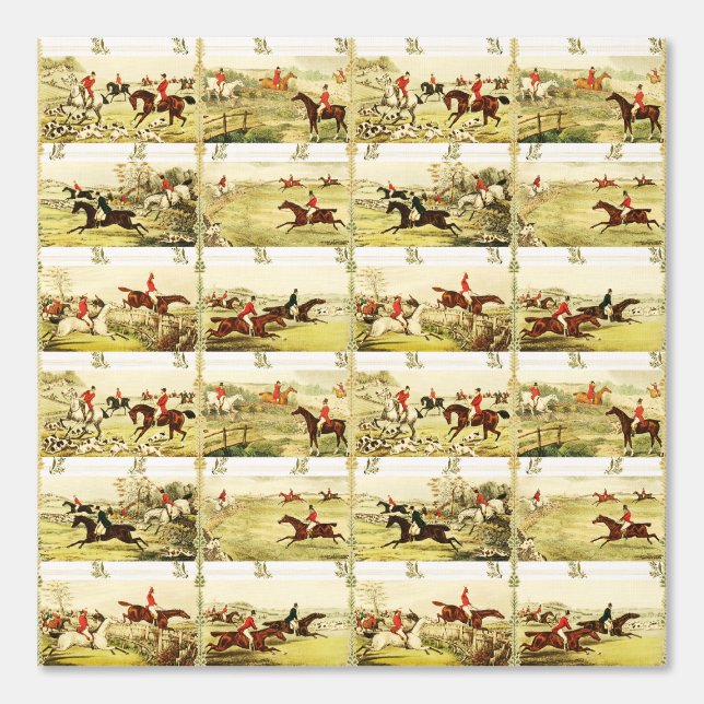 Vintage Reiter und Jagd auf Hunde Tapete (Vorderseite)