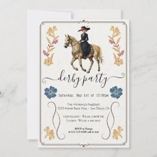 Vintage Reitsport Kentucky Derby Einladung Pferd