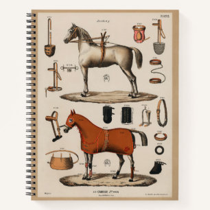 Vintage-Reitsport-Rennpferd-Zaumzeug Reiten  Notizblock